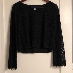 Miami Longe-sleeve lace crop top